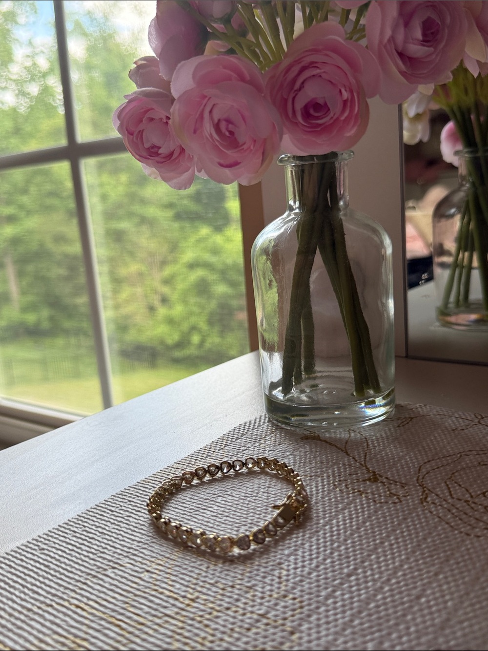 Gold Bracelet Crystal Accents